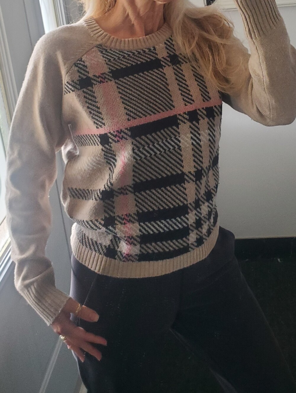 Princess Goes Hollywood Wool & Cashmere Plaid Check Pullover Sweater